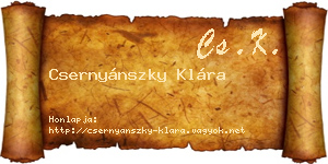 Csernyánszky Klára névjegykártya