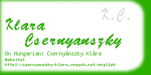 klara csernyanszky business card