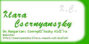 klara csernyanszky business card